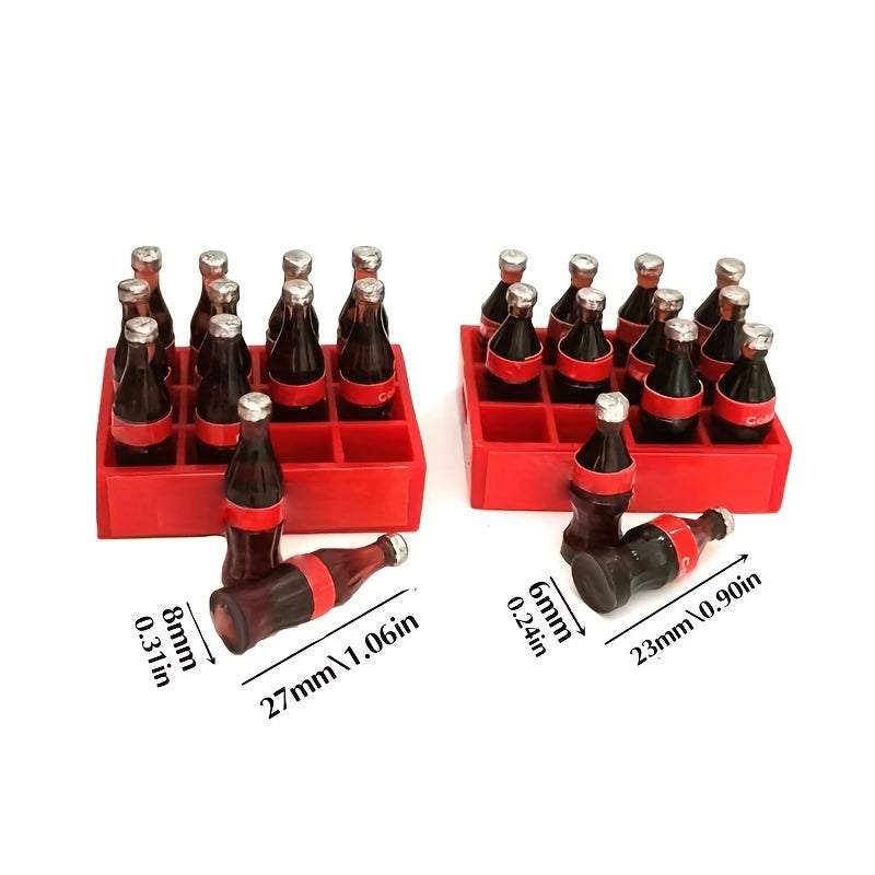 13pcs Mini Soft Drink Basket Food Model Dollhouse Decoration