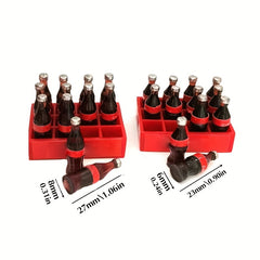 13pcs Mini Soft Drink Basket Food Model Dollhouse Decoration