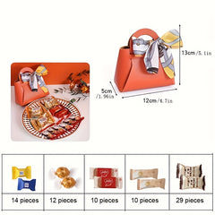 2pcs Leather Gift Bags Ribbon Wedding Favor Packaging Bags Eid Mubarak