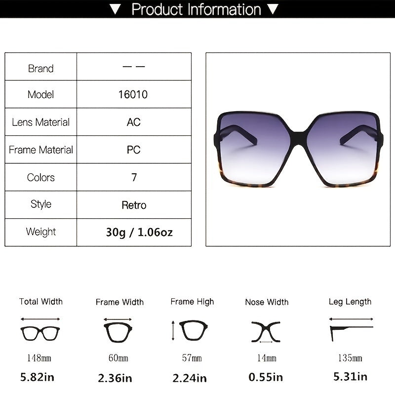 Square Sunglasses Gradient UV400 Unisex Eyewear