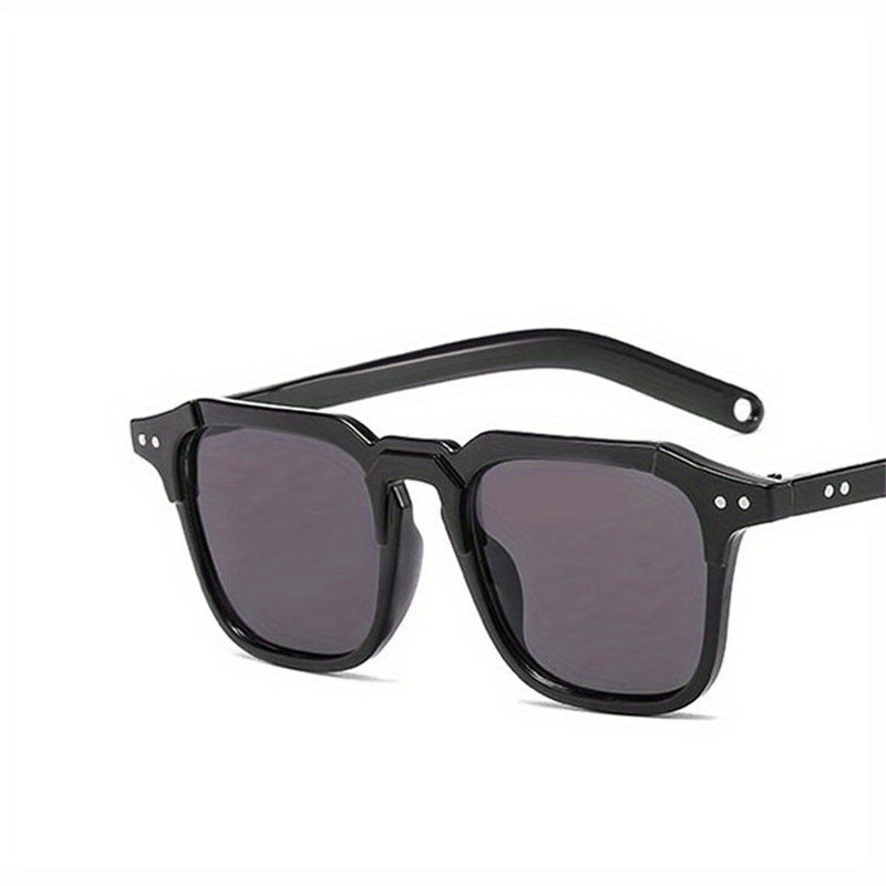 Y2K Square Tinted Lens Sunglasses Rivet Decor UV400