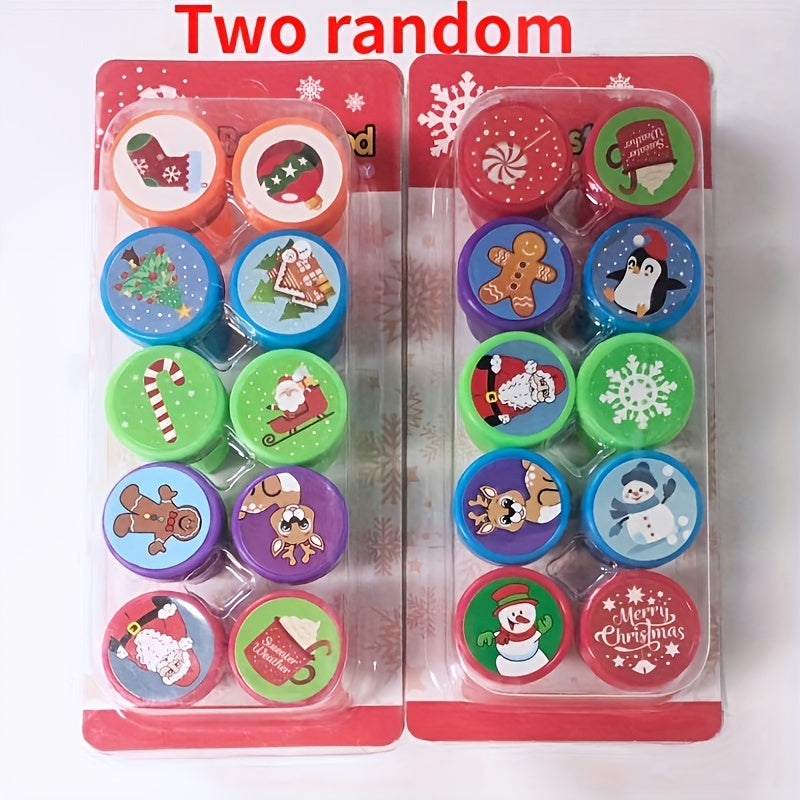 10pcs Christmas Stamps Kids Party Supplies Various Styles Xmas Stamps