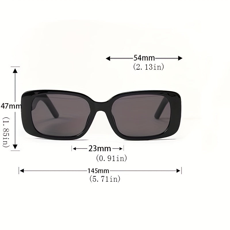 Vintage Rectangle Frame Sunglasses UV Protection