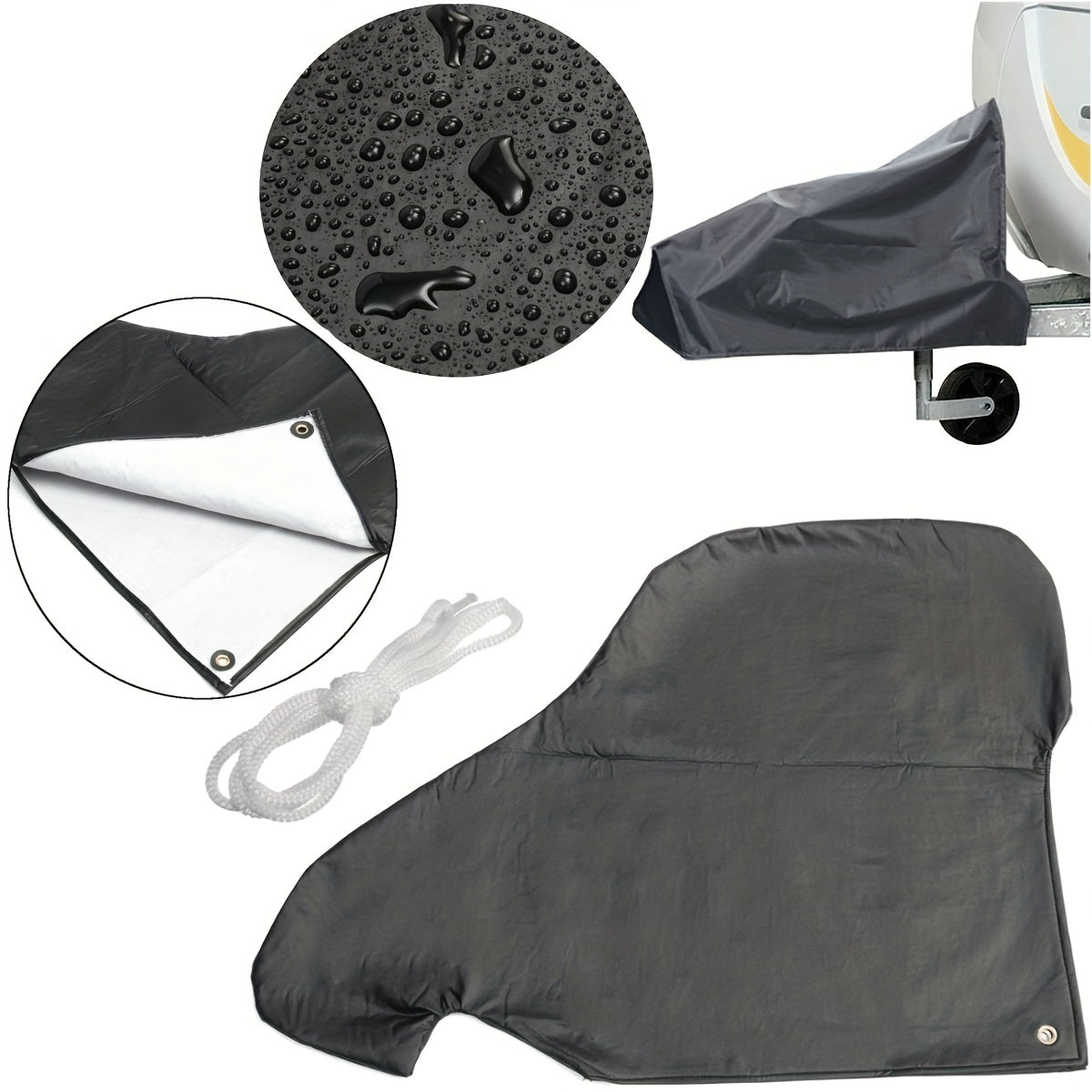 Caravan Trailer Coupler Cover with Buckle Strap