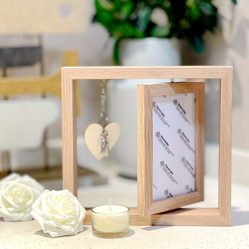 Pet Souvenir Gift Double sided Wooden Photo Frame Pet Pendant DIY Engraved Metal