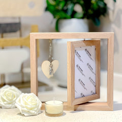 Pet Souvenir Gift Double sided Wooden Photo Frame Pet Pendant DIY Engraved Metal