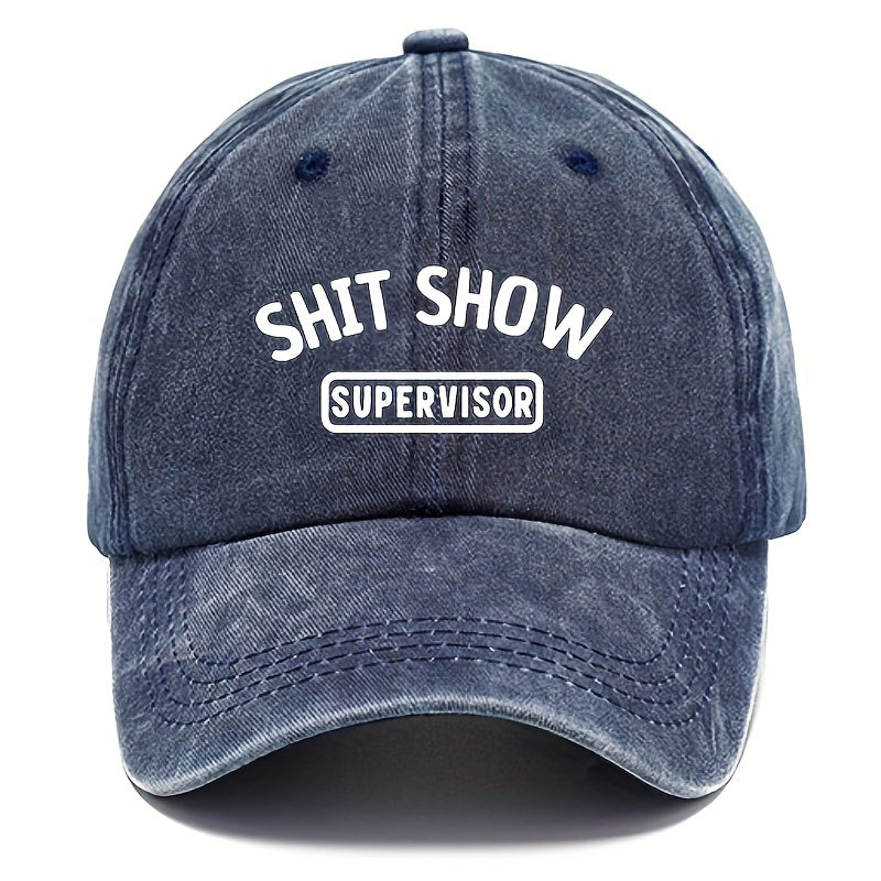 Vintage Funny Words Print Baseball Cap Adjustable Trucker Hat