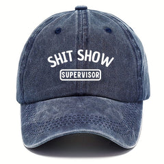 Vintage Funny Words Print Baseball Cap Adjustable Trucker Hat