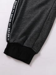 Boys Letter Print Elastic Waist Sports Pants