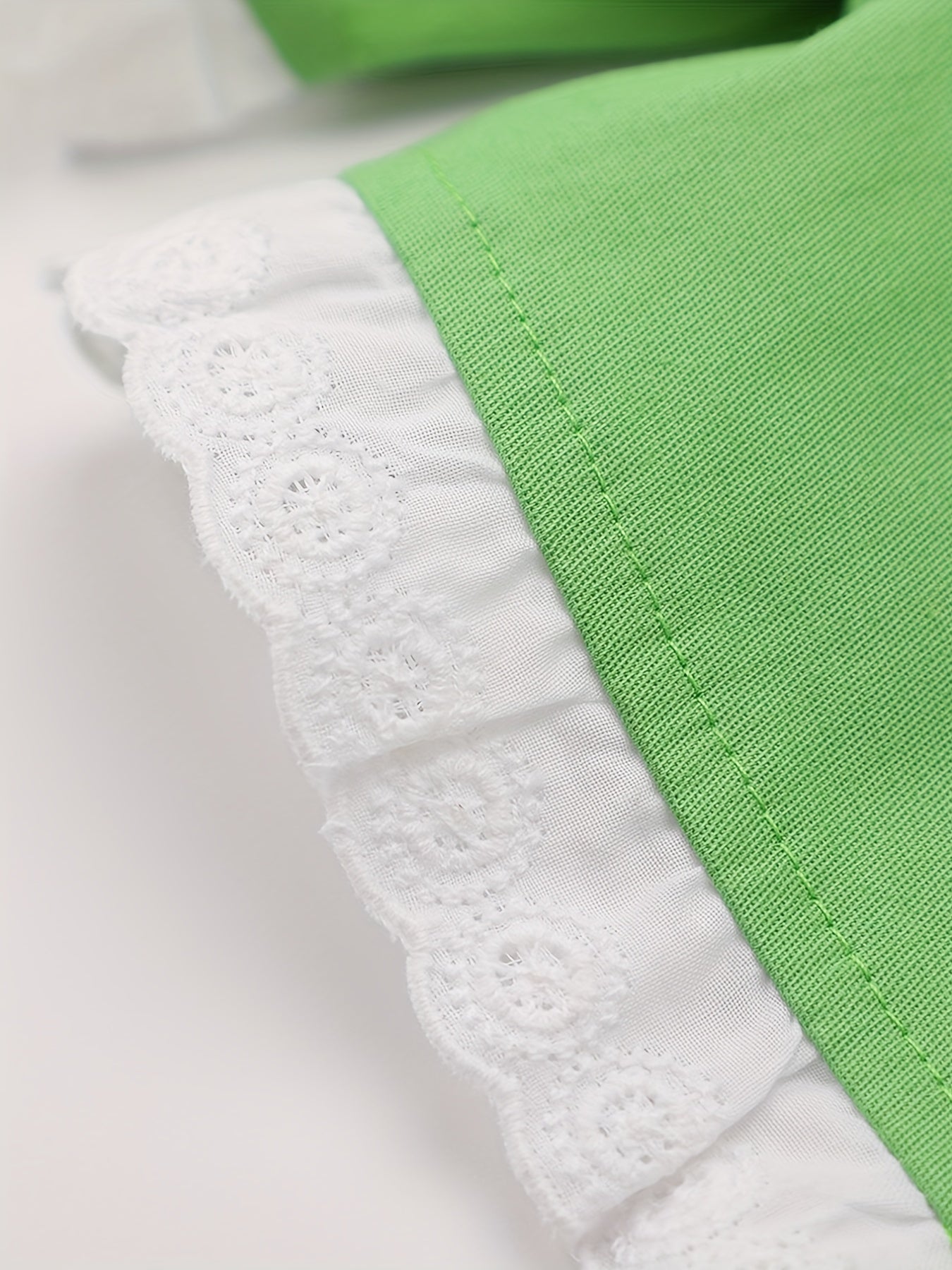 Kid Girls Casual Shorts Lace Trimming Elastic Waist Shorts With Pocket
