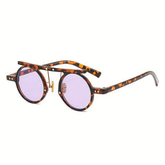 Round Sunglasses Retro Punk Rivet Beach Party Club UV400