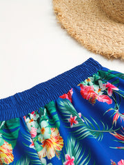  Lace Floral Print Swimwear Shorts Sexy Stretch S