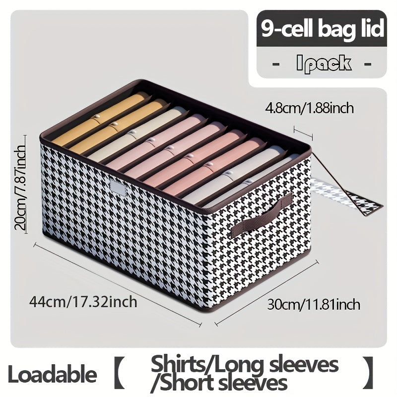 Houndstooth Pattern Storage Box Clothes Wardrobe Organizer Clear Cover