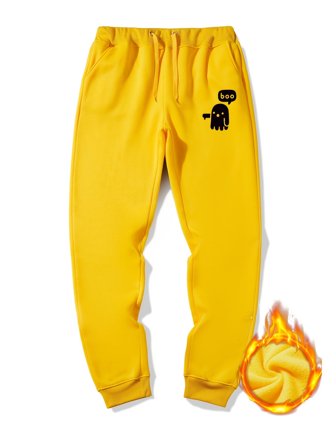 Cartoon Ghost Warm Sweatpants Men's Jogger Pants