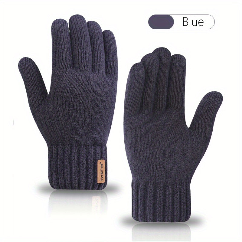 Men's Knitted Touch Screen Gloves with Fleece Lining