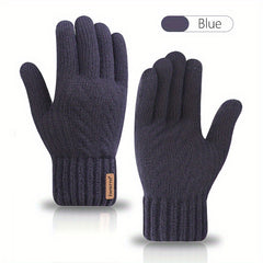 Men's Knitted Touch Screen Gloves with Fleece Lining