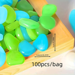100pcs Light Luminous Glowing Stones Multicolor Glow Stone for Gardens