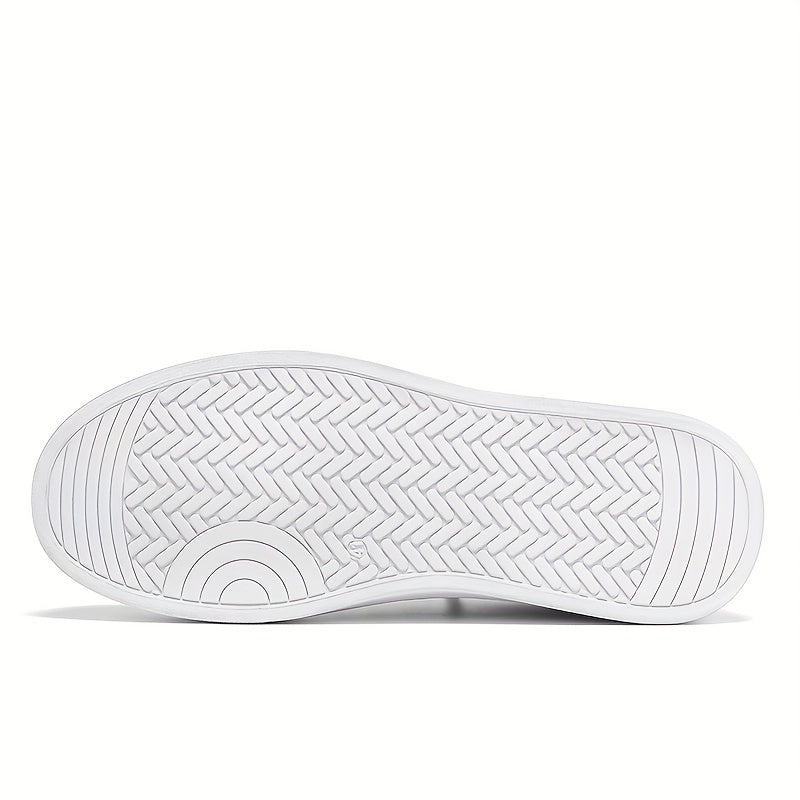 Men's Lace-up Sneakers Easy Clean PU Leather Skate Shoes Good Traction