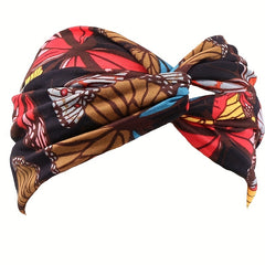 Boho Print Wide Headband Stretchy Sweatband for Women