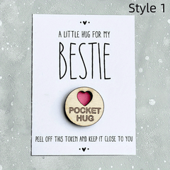 Wooden Pocket Hug Bestie Token Gift Special Gift Send A Cuddle Pocket Hugs