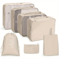 7 Pcs Travel Luggage Bags Lightweight Zipper Dustproof Organizers
