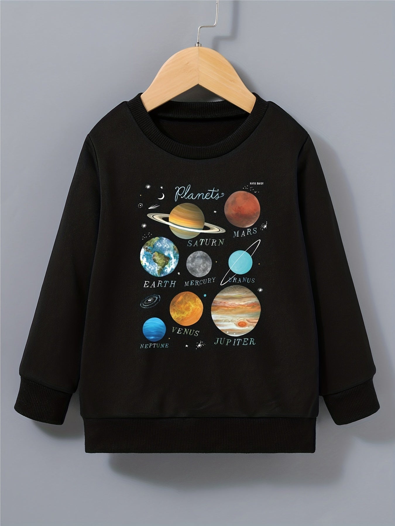 Boy's Solar System Planet Print Sweatshirt
