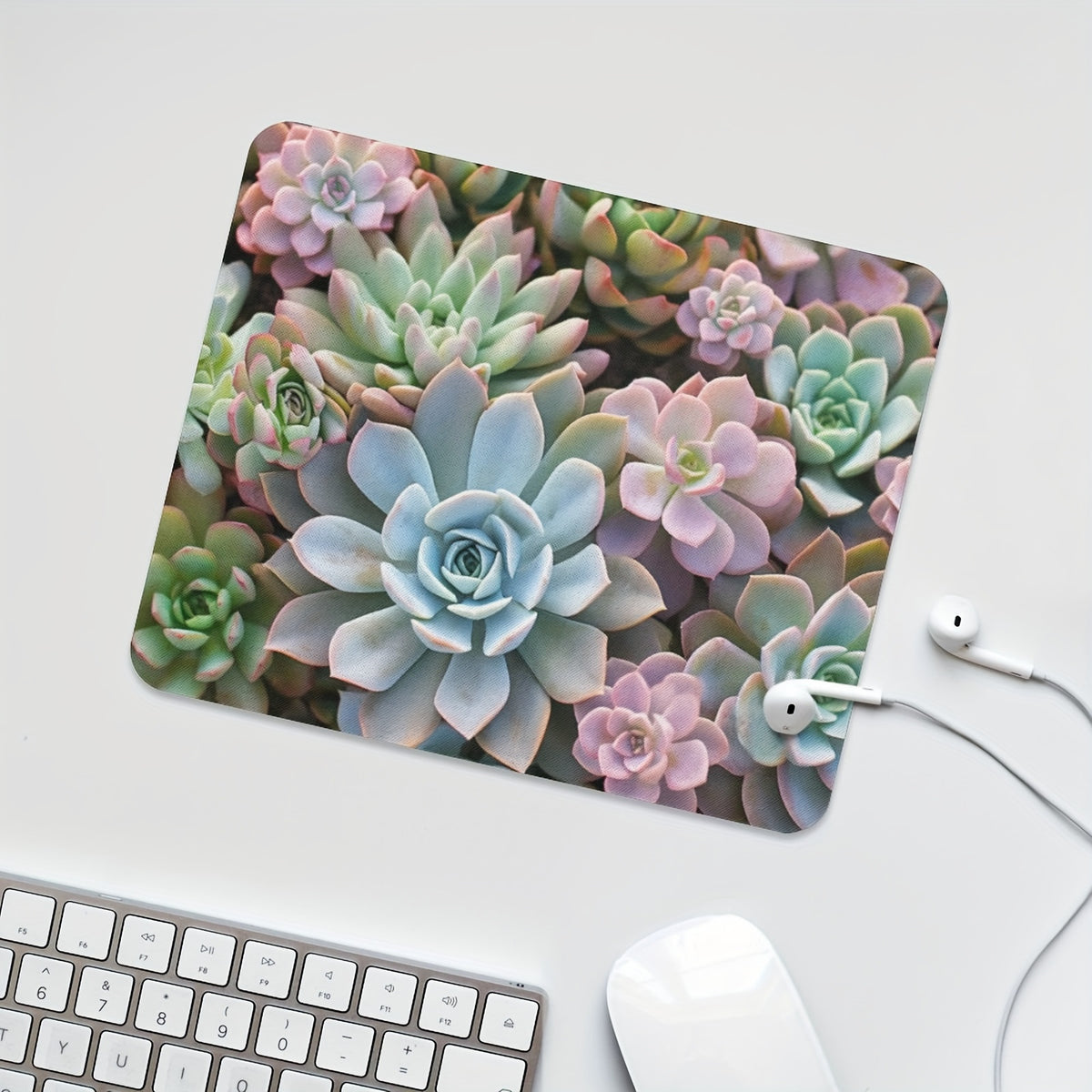 Succulents Mouse Pad Anti Slip Rubber Base Wireless Mouse Pads