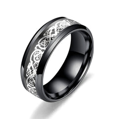 Men's Steel Dragon Pattern Ring Retro Niche Men's Ring