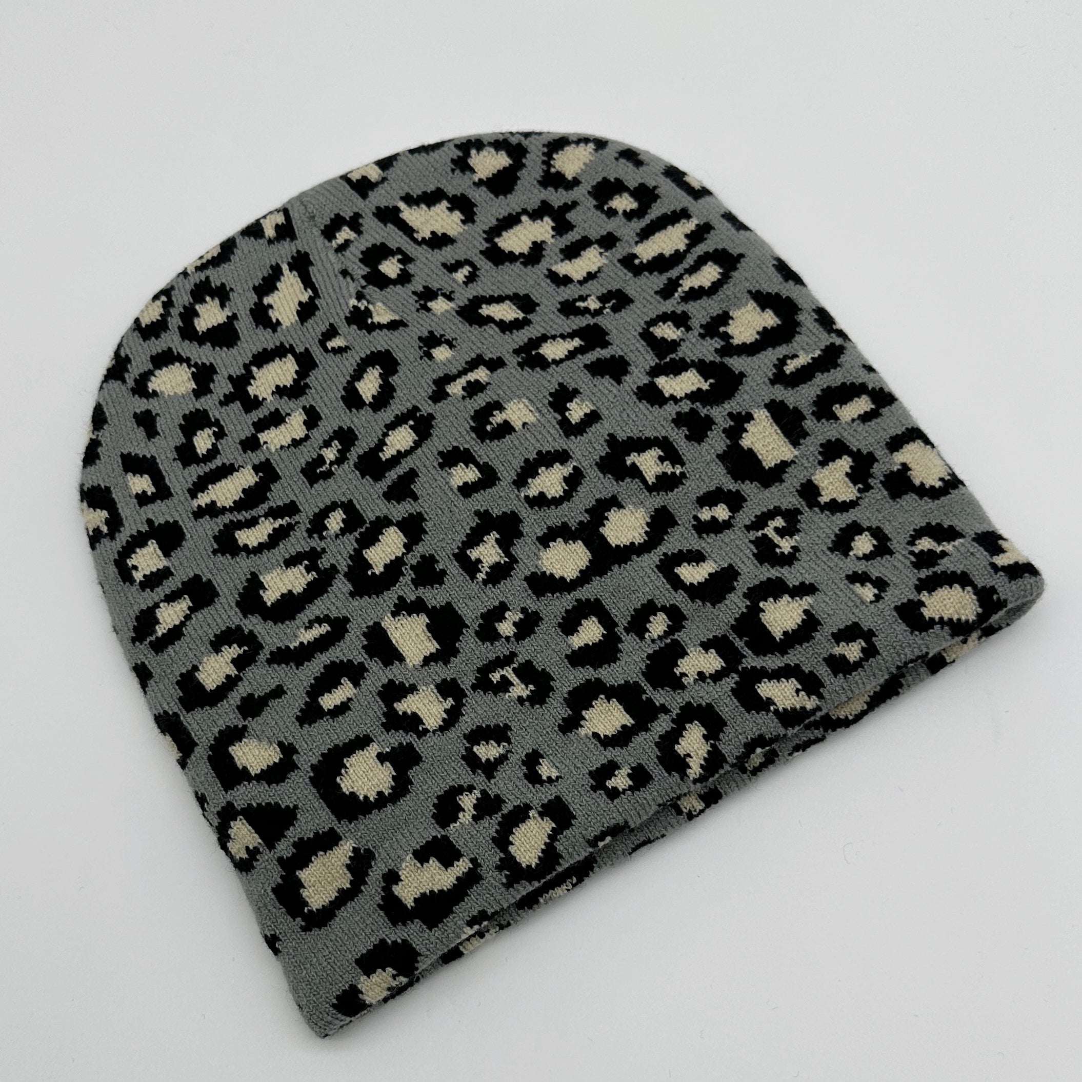 Leopard Spotted Animal Jacquard Knitted Hat Stretch Woolen Hat