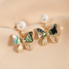 Freshwater Pearl Butterfly Stud Earrings Girls Gift