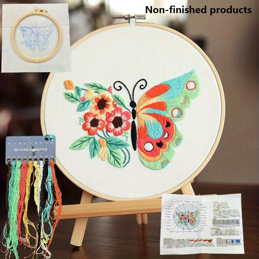 3D Embroidery Starter Kit for Adults - Cross Stitch with Flower Pat