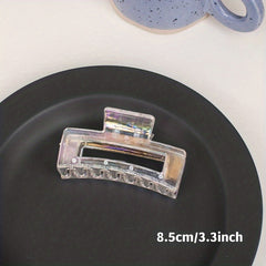 Transparent Holographic Hair Claw for Women