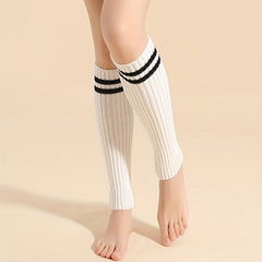 Striped Leg Warmers Knee High Socks Women's Stockings