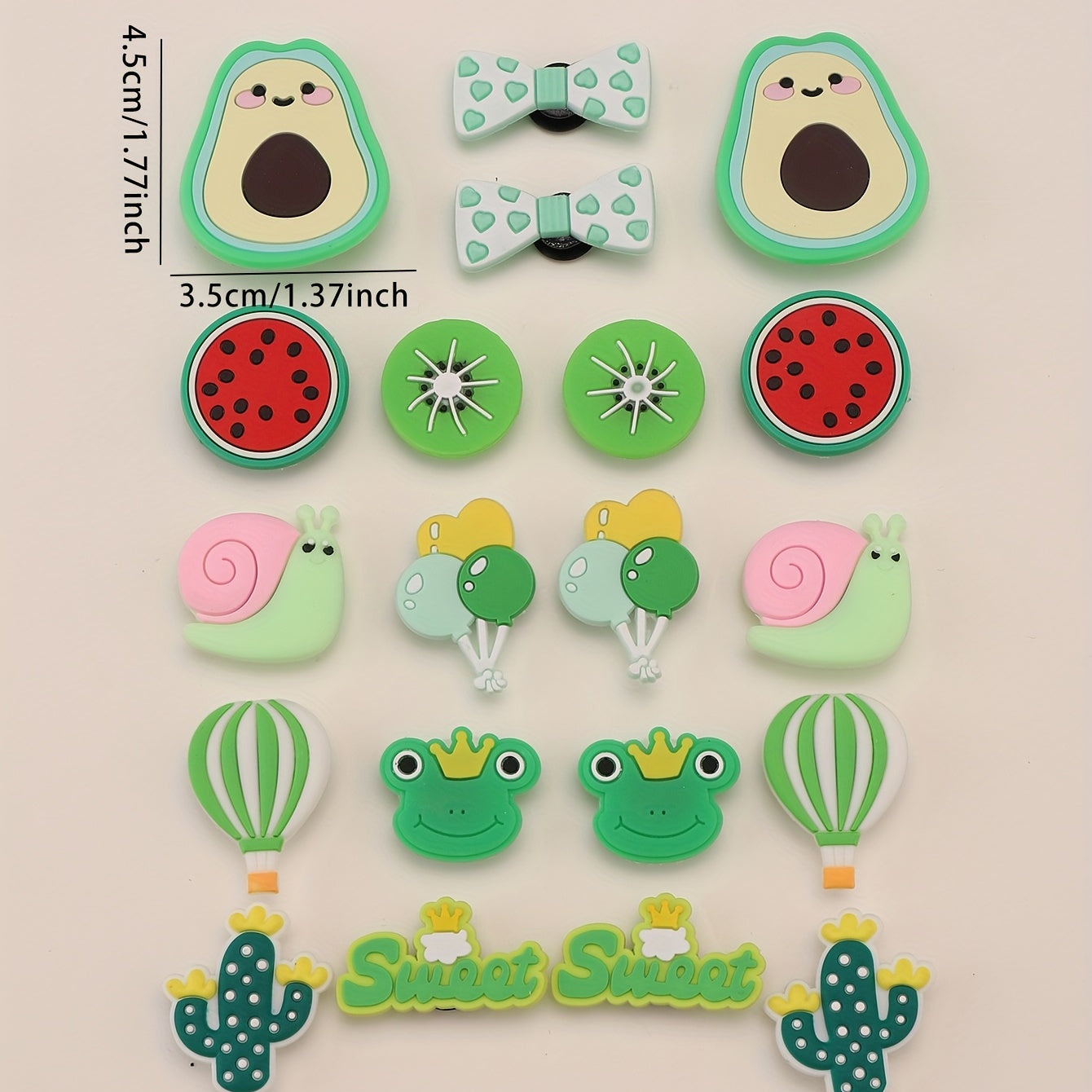 20pcs PVC Fruit Shoe Charm for Girls Sandals Slippers