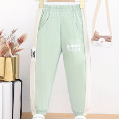 Boys Casual Letter Print Sweatpants Elastic Waist Sport Jogger Pants