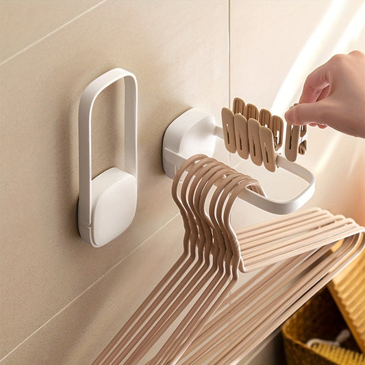 Wall Mounted Folding Clothes Rack with Towel Hangers