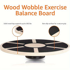 Wooden Wobble Balance Board for Core Training Exercise
