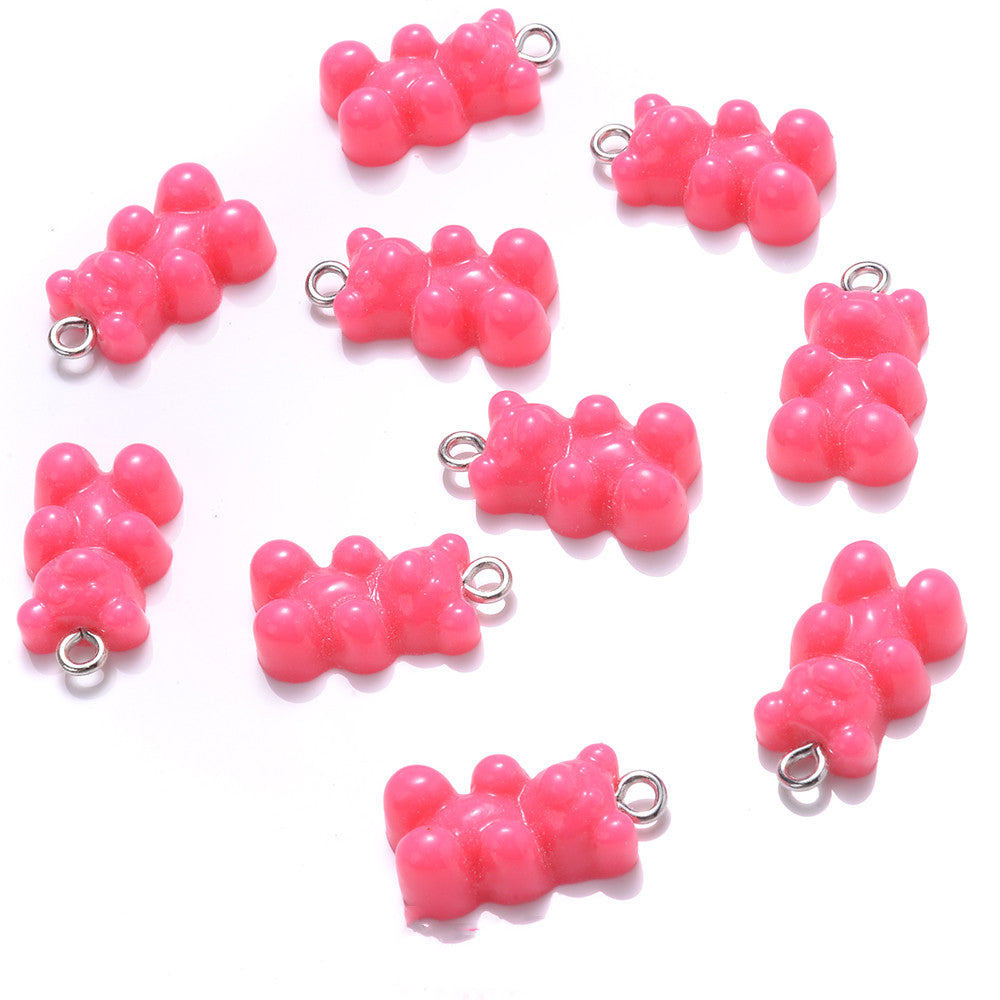 10pcs 10x20mm Bear Charms Acrylic Pendant Jewelry Making Supplies