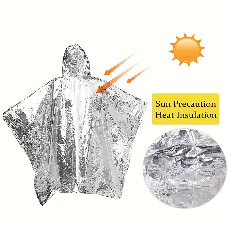 2pcs Emergency Raincoat Waterproof Ponchos For Camping Hiking