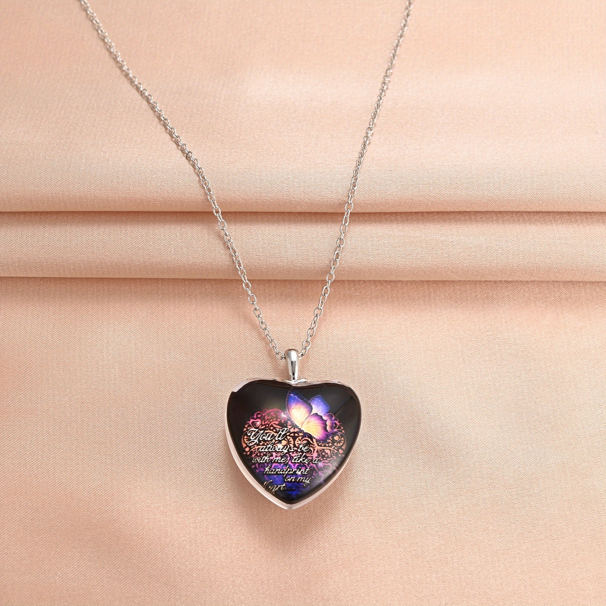 Purple Butterfly Crystal Pendant Necklace Women's Jewelry Gift