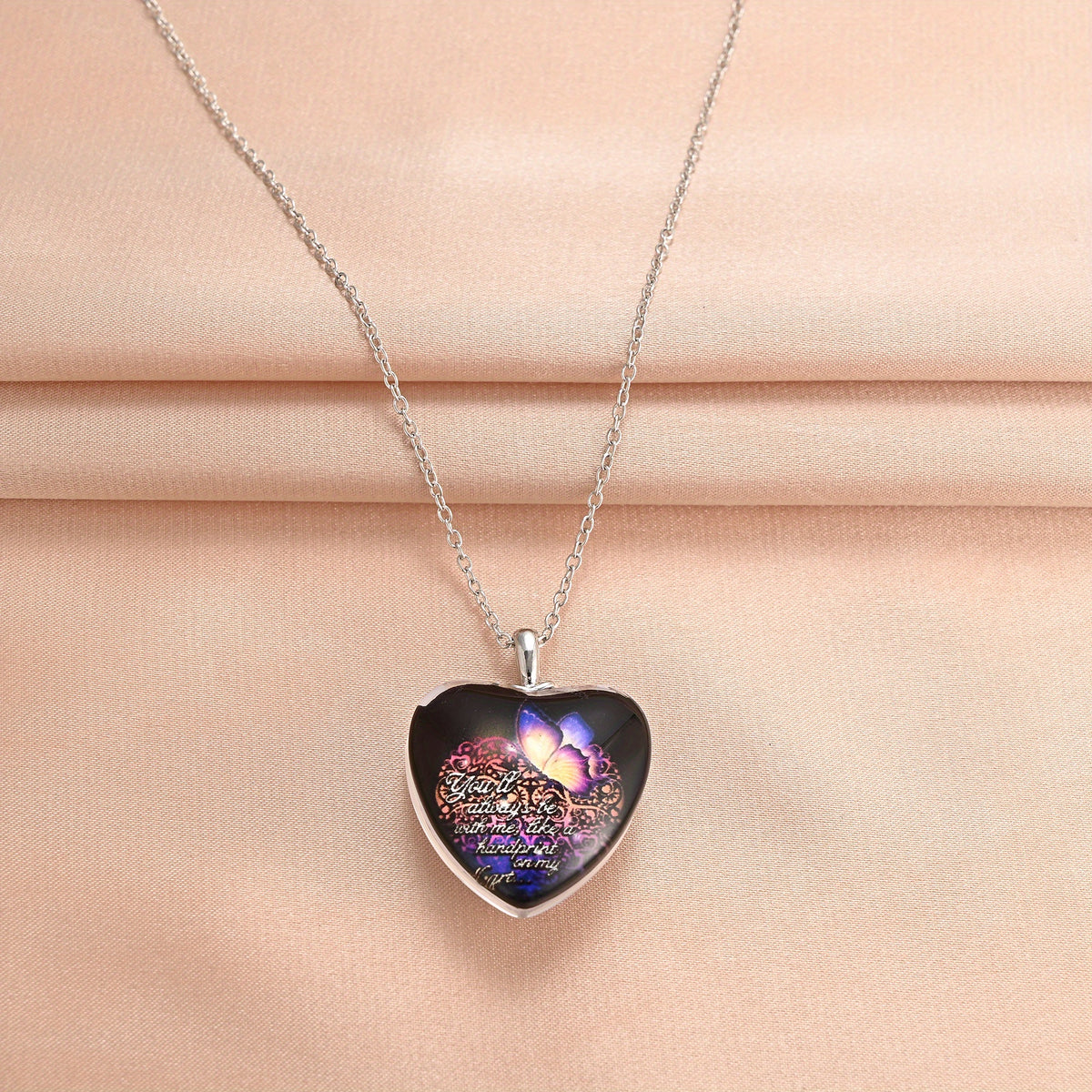 Purple Butterfly Crystal Pendant Necklace Women's Jewelry Gift