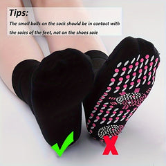 3 Pairs Massage Crew Socks Foot Warmer Sweat-absorbing Anti-odor Size 6.5-9.5