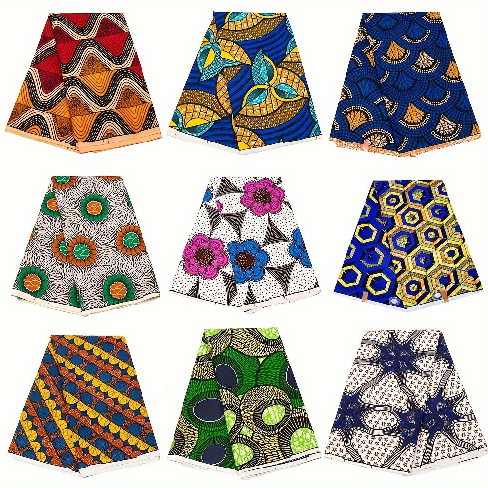 African Wax Printed Polyester Fabric Traditional Ankara Fabric 5.49m