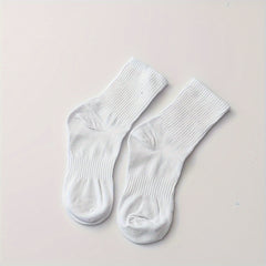 5 Pairs Solid Socks Women's Stockings & Hosiery