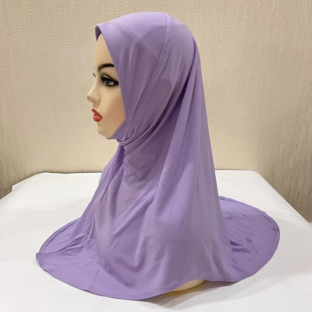 Girls Plain Soft Arab Hijab For 3 8Years Old