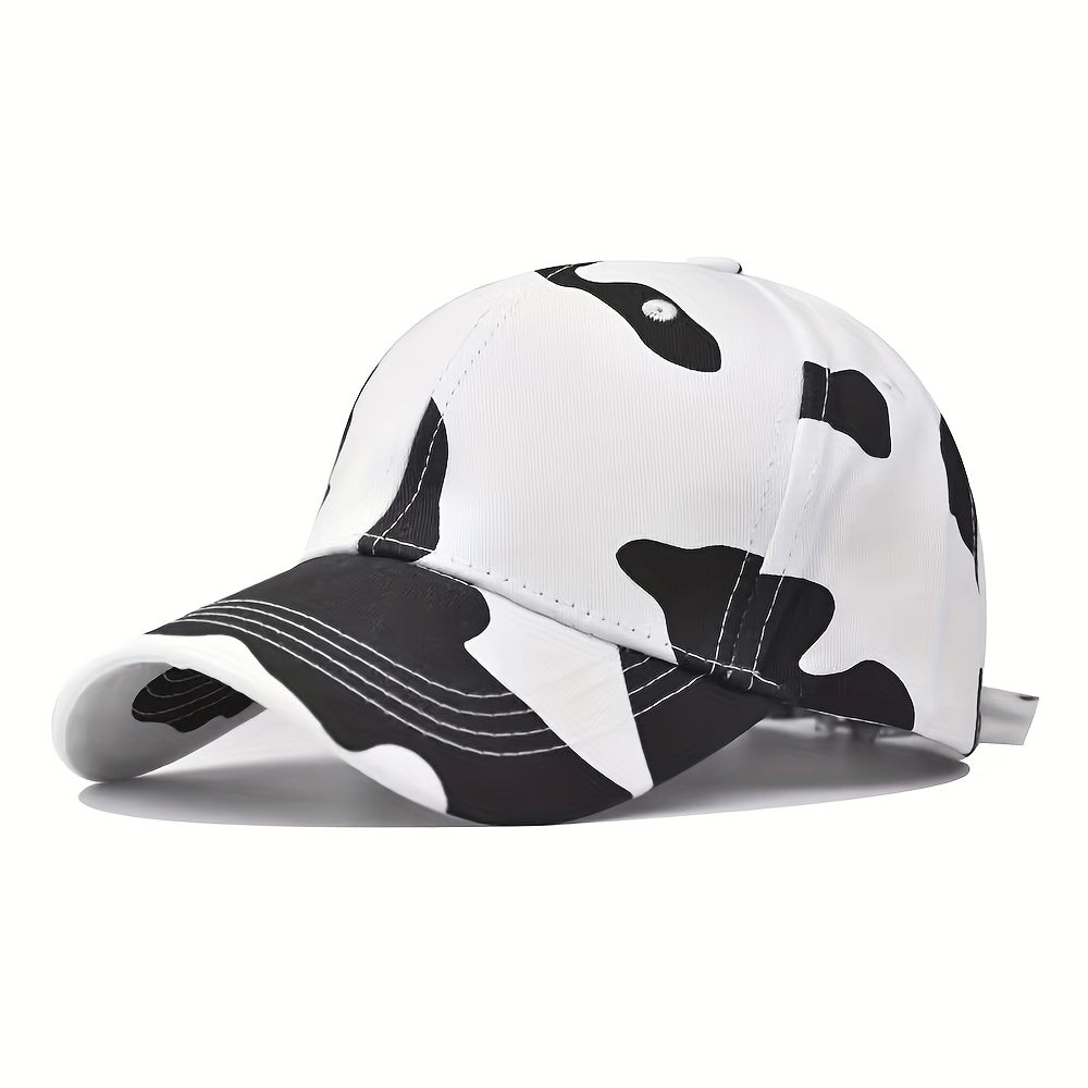 Cow Pattern Printed Baseball Cap Casual Dad Hat Adjustable Sun Hat For Women