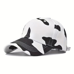 Cow Pattern Printed Baseball Cap Casual Dad Hat Adjustable Sun Hat For Women