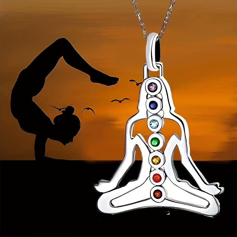 7 Chakra Meditation Pendant Yoga Chakra Healing Stone Necklace