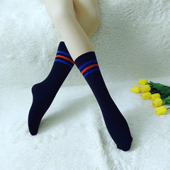 4 Pairs Striped Crew Socks Women's Stockings