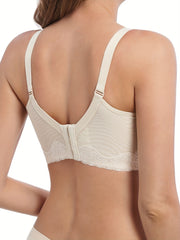 Contrast Lace Wireless Bra Full Coverage Lingerie